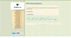 Desktop Screenshot of ninjaname.net