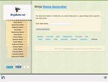 Tablet Screenshot of ninjaname.net